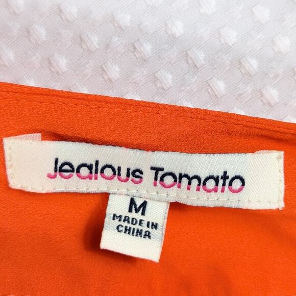 Jealous Tomato M Orange Wide Leg Pants High Waist Flowing Split Side Boho - Picture 3 of 4